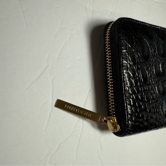 Brahmin Zipper Wallet Black and Silver Shimmer Ombre Crocodile Pattern - Picture 6 of 11